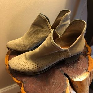 Lucky brand perforated leather ankle boots